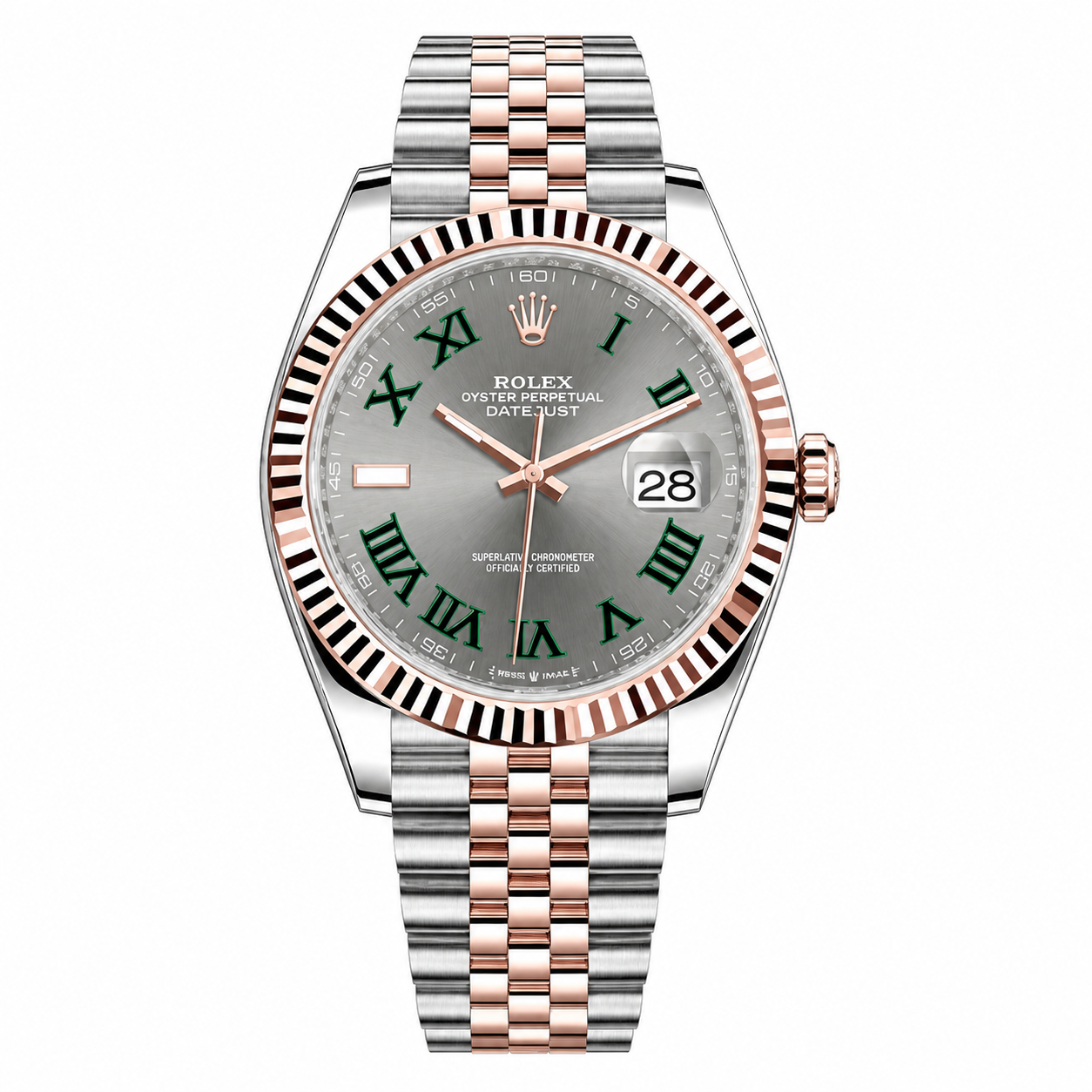 Datejust 41 Two-Tone Rose Gold - Wimbledon Dial - Fluted Bezel