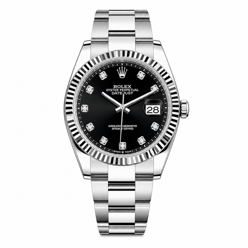 Datejust 41 Black Diamonds Dial - Fluted Bezel