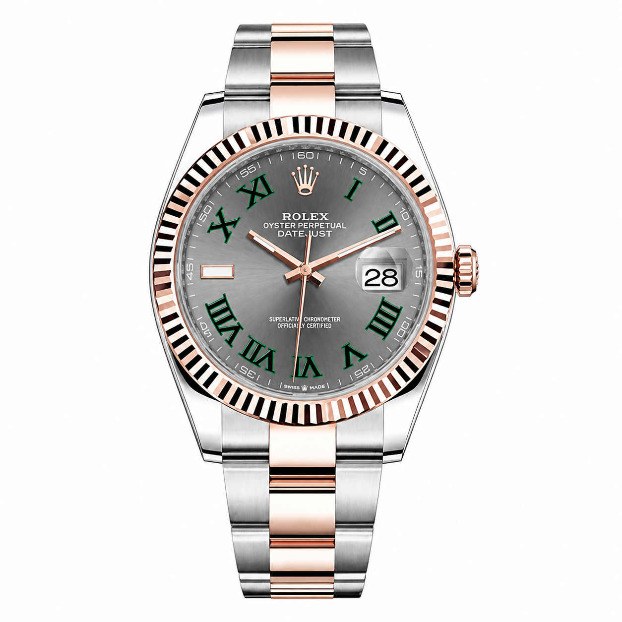 Datejust 41 Two-Tone Rose Gold - Wimbledon Dial - Fluted Bezel
