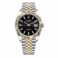 Datejust 41 Two-Tone Gold - Black Dial Index - Fluted Bezel